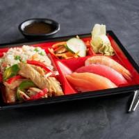 Bento Box · Create your own bento box with one base, one protein, one vegetable, and an option to add su...