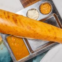Dosa · Thin crepe made with fermented rice and lentil batter.
