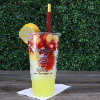 Monstery Loco · 32 oz fruity drink made with natural pineapple flavor, jicama, orange, watermelon and cucumb...
