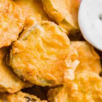 Crispy Fried Pickles · Panko Breaded Pickle Chips Crinkle-cut dill pickles sliced and lightly coated in our blend o...