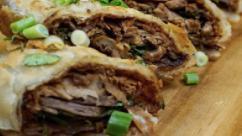 4 Piece Tiger Beef Wrap · Sliced beef, green onion, cilantro and homemade sauce.