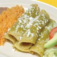 Flautas Taco Platter · Corn tortillas with your choice of meat or cheese. Rice and beans.