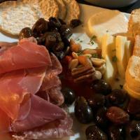 Antipasto Platter · White Vermont Cheddar, Fresh Mozzarella, Prosciutto, Salami, Assorted Olives, 
Marinated Mus...