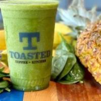 Beach Therapy · pineapple, bananas, spinach, coconut water, agave, & chia seeds