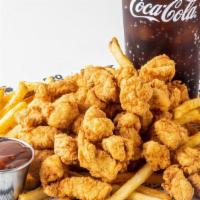 Texas-Sized Tender Bites Combo · - A large order of hand cut and hand breaded to order tender bites. Served with seasoned fri...