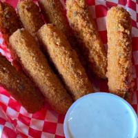 Jalapeno Cheesesticks · Spicy Jalapeno crusted  cheese sticks served with Ranch dressing