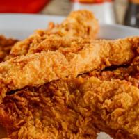 Chicken Tenders · A large portion of freshly breaded chicken strips served with gravy. Have them dipped in any...