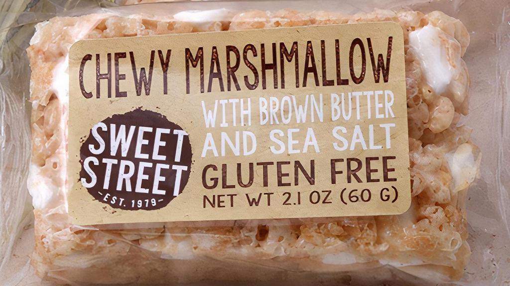 Gluten Free Chewy Marshmallow Manifesto Bar · Chewy Marshmallow Bars with browned butter and sea salt. Certified gluten-free and free of GMOs and additives.