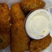 Stuffed Jalapenos · 8 Pieces of Cheddar Stuffed Breaded Jalapeno