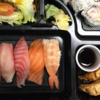 Sushi Bento  · Tuna, Snapper, Salmon, Yellowtail, Shrimp Each 1 pcs