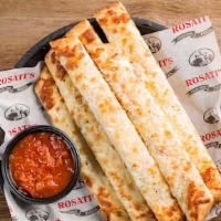 Cheesy Breadsticks · 1310 calories. Breadsticks topped with garlic butter & Mozzarella cheese & served with a sid...