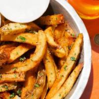 Hand Punched Fries · Handcut fries seasoned with salt, pepper & parsley