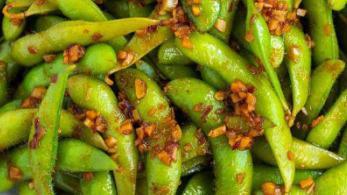 Edamame · Lightly salted steamed fresh whole soy beans.