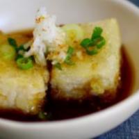 Agedashi Tofu · Deep fried tofu served with special sauce.