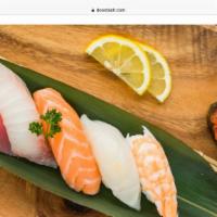 Sushi Combo · Two pieces tuna, two pieces salmon, two pieces snapper, two pieces elscar, two pieces shrimp...