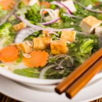 Tofu & Vegetables (Beef Broth) · tofu, broccoli, baby corn, carrots & napa cabbage