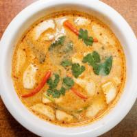 Tom Yum Koong (Hot And Sour Soup) · Shrimp in spicy hot sour soup, with mushrooms, lemongrass, chili and lime juice.