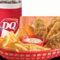 Steak Finger Country Basket Combo · DQ®s crunchy, golden steak finger country basket® is served with crispy fries, Texas toast a...