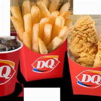 Kids' Chicken Strips · Two chicken strips, served with drink, fries, and DQ treat. 580-810 Cal