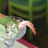 Ceviche Gulfo · Shrimp, scallop and fresh fish marinated in lime and cilantro. Tossed with fresh red onion, ...