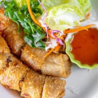 Spring Rolls (2) · Minced pork and chicken, mushrooms, glass noodles, carrots, onions served with sweet garlic ...