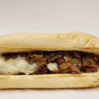 Philly Cheesesteak · Grilled Onion, Grilled Bell Pepper, Swiss Cheese