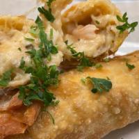 French Quarter Seafood Eggrolls (2) · Stuffed with crabmeat, shrimp, mozzarella cheese, and creole sauce.