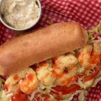 Po'Boy Combination (Shrimps & Oysters) · Shrimp, Oysters and Fries
