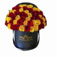 Signature Red & Yellow Rose Box · An unquestionable sense of style is depicted through the hues of this arrangement! Capture t...