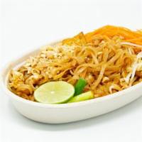 Pad Thai · A traditional Thai noodle dish, rice noodles stir-fried in a sweet, tangy sauce with bean sp...