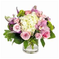 Honeybunch · Our Honeybunch is perfect for your honey bunch! White hydrangea, pink spray roses, lavender ...
