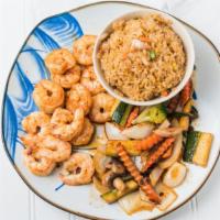 Teppanyaki Shrimp · Large gulf shrimp.
Include onion soup, house salad, vegetables, shrimp appetizer and steam r...