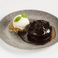 Sticky Toffee Chocolate Pudding · Warm pudding cake, chocolate and toffee sauces, vanilla ice cream, maple crumble