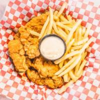 Chicken Tenders (3 Pcs) · Three pieces with regular fries.