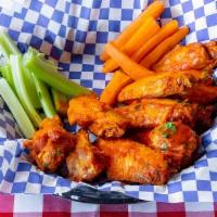 Hot Wings · Served with carrots, fresh celery, and ranch dressing.