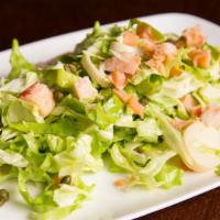 Insalata All Momo · Fresh salad with sweet lobster and heart of palm mixed with tender slices of Boston lettuce ...