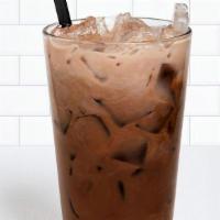 Iced Mocha Latte · Espresso made with Ghirardelli chocolate poured over milk on ice