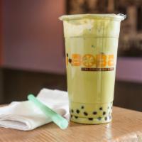 Green Tea Matcha · Japanese matcha powder + brewed green tea + non-dairy cream + sugar + ice.
