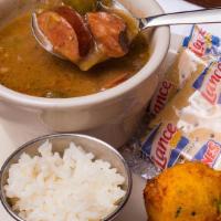 Togo Regular Chicken/Sausage Gumbo · Cup of Chicken and Andouille Sausage Gumbo. Add potato salad for $0.50