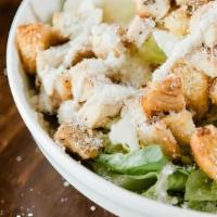 Chicken Caesar Salad · Romaine lettuce, croutons, parmesan cheese, and caesar dressing topped with diced grilled ch...