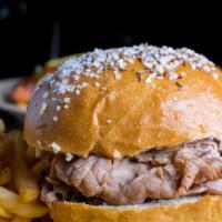 Beef On Weck · Roast Beef, Au Jus, Horseradish on a Kimmelweck Roll

Includes Fries