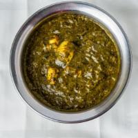Saag Paneer · Pureed spinach cooked with cheese.
