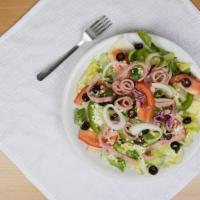 Supreme Salad · Mixed lettuce, ham, cheese, onions, bell peppers, tomatoes and black olives.