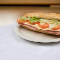 Ham & Cheese Sub · Serves with ham, cheese, lettuce, and tomatoes.
