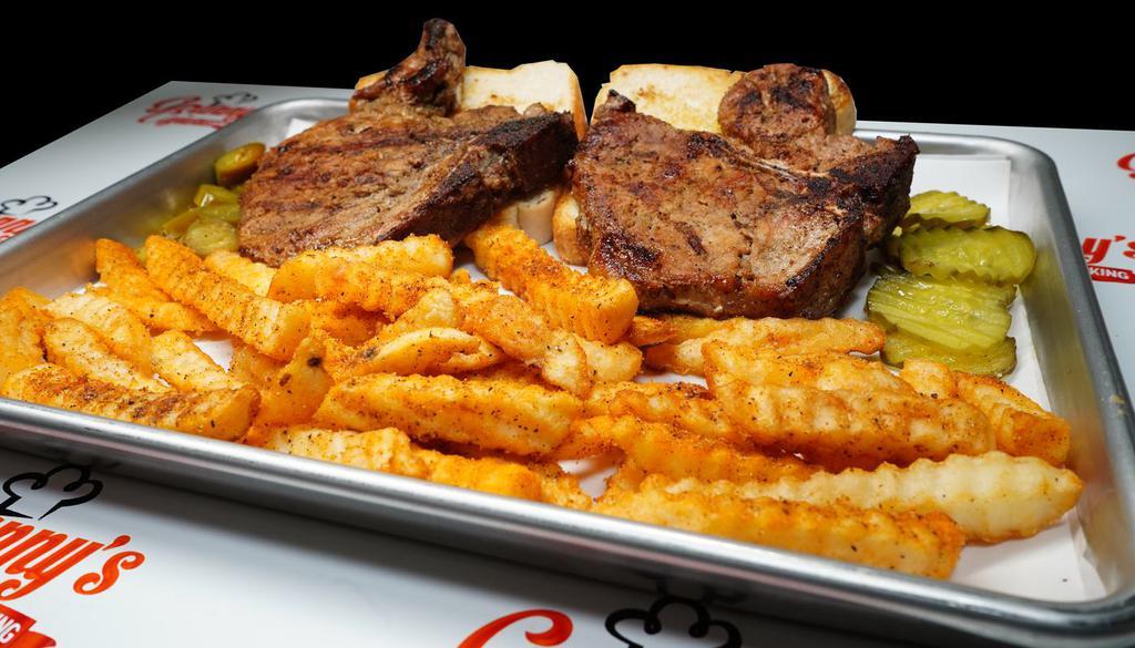 2Pc Fried Granny'S Pork Chop Basket · Tendor Pork Chops Seasoned with Granny's Cajun Seasoning Blend. Served with Texas Toast and Fries