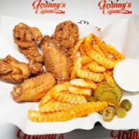6Pc Granny'S Wing Basket · Granny's Jumbo Wings flavored in your choice Cajun Fried, Lemon Pepper, Hot, BBQ, or Granny’...