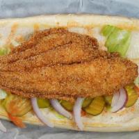 Catfish Po Boy · 100% Real Catfish Seasoned with Granny's Cajun Seasoning Blend served in a Hoagie with Inclu...