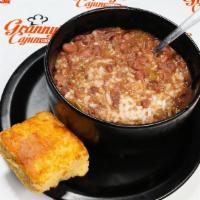 Red Beans & Rice (Lg) · Tastefully seasoned with a Cajun Blend of Spices combined with Red Beans Ground Beef and Smo...