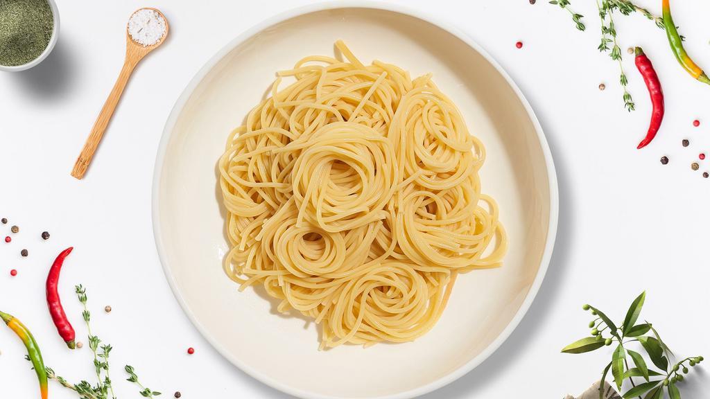 Byo Spaghetti · Fresh spaghetti pasta cooked with your choice of sauce and toppings.