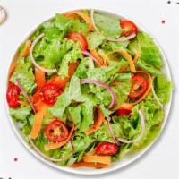 Dinner Salad · (Vegetarian) Romaine lettuce, cherry tomatoes, carrots, and onions dressed tossed with your ...